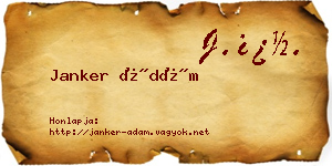 Janker Ádám névjegykártya